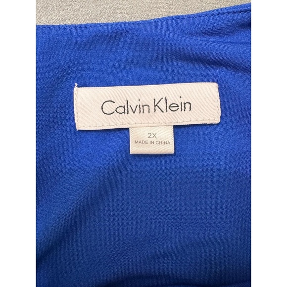 Calvin Klein Blue & Black Abstract Print Sleeveless Top – Size 2X - Picture 5 of 10